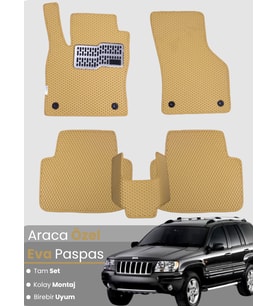 JEEP GRAND CHEROKEE (1999-2005) Uyumlu EVA Paspas Tam Set–Araca Özel,Kolay Montaj,Su Geçirmez
