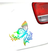 Kelebek Çiçek Araba Sticker Yapıştırması 1