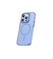 Apple iPhone 15 Pro Uyumlu Kılıf Airbagli M-safe Wireless Şarj Özellikli Lens Koruyuculu Zore Klaptika Kapak (Mavi)