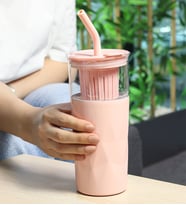 Cam Detox Pipetli Termos 650 ml (Pembe)