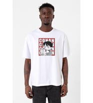 Detective Conan Anime Conan Beyaz Erkek Oversize Tshirt