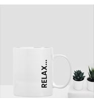 BEYAZ PORSELEN RELAX  BASKI KUPA