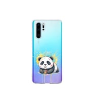 Huawei P30 Pro ile Uyumlu Splash Panda Tasarımlı Şeffaf Silikon Kılıf