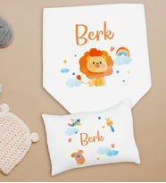 BK Kids Kişiye Özel İsimli Bebek Battaniye ve Yastık Hediye Seti, Yeni Doğan Bebek Hediyesi, Bebek Uyku Seti-10