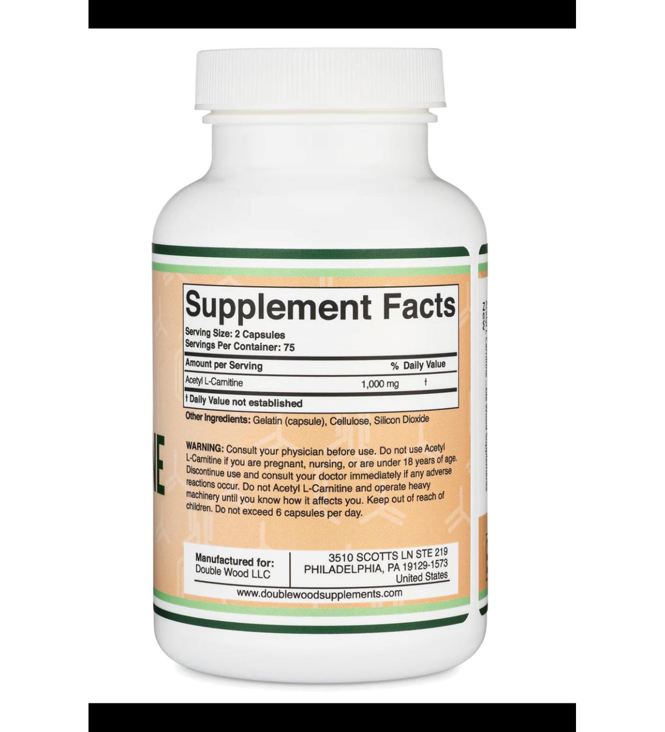 double wood acetyl l carnitine L-Carnitine 1000 + Vitamin C Drink Vials Monthly Pack » Order online now main image 1