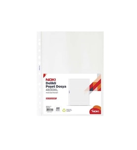 Noki Poşet Dosya XL A4 Şeffaf Dosya 100 Lü Paket 40 Micron