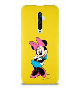 Oppo Reno 2Z Soft Premier Kapak Minnie Mouse-D Tasarımlı Silikon Kılıf - Sarı (Şeffaf)