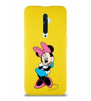 Oppo Reno 2Z Soft Premier Kapak Minnie Mouse-D Tasarımlı Silikon Kılıf - Sarı (Şeffaf)
