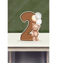 Ayıcık Temalı Ayaklı Rakam Pano - 2 Yaş (40 cm)