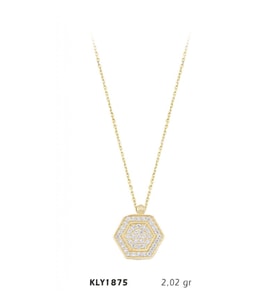 14 Ayar Altın Altıgen Kolye KLY1875