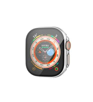 Uray store Apple Watch Ultra 49mm Legend Camlı Kasa Ekran Koruyucu - Gümüş