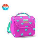 Coral High Kids Neon Pembe Su Yeşili Kalp Desenli Thermo Beslenme Çantası 11806