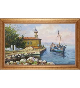 EV İŞYERİ OFİS İÇİN ALTIN ÇERÇEVELİ PASPARTULU TABLO VB660