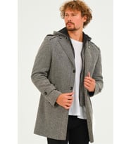 PLT8401 DEWBERRY ERKEK PALTO-DİAGONAL GRİ