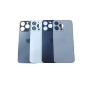 Uyumlu İphone 15 Pro Max Arka Kapak Lazer Kesim ( Pil Kapağı )  Cam - Beyaz