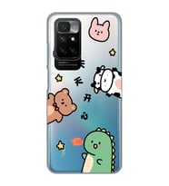 Redmi 10 2022 Uyumlu Sevimli Hayvanlar Desenli Şeffaf Telefon Kılıfı