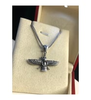Erkek Kadın Gümüş Kolye - Ahura Mazda Unisex Küçük • Işıklı Kutuda • Sevgiliye • Eşe • Babaya Kolye