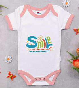 BK Kids Smile Tasarımlı Pembe Bebek Body Zıbın-1