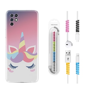 INFINIX Note 11 Pro Note 10 Hot 9 Play Kılıf Kablo Koruma Spiral Silikon Sweety Unicorn 1737