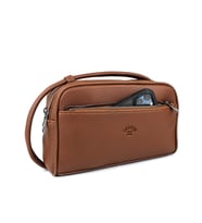 Erkek El Çantası Portföy Çanta İki Bölmeli El Çantası Clutch Çanta (Taba)