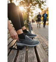 Enoch Kadın Esnek Tabanlı Günlük Spor Ayakkabı Slip-On Yürüyüş Sneaker (Füme)