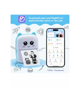 Taşınabilir Yazıcı, Mini Cep Kablosuz Termal Yazıcı Android iOS Akıllı Telefonlar için Uygun, BT Mürekkepsiz Baskı, Etiketler, Fişler, Fotoğraflar, Notlar, Öğrenme GO-53-vice 05425