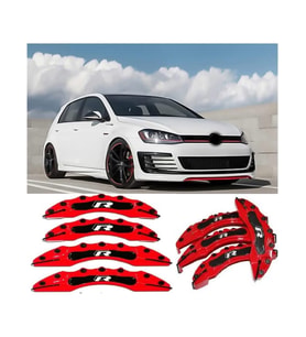 Vw Golf 7 2012-17.18.19 JANT  Uyumlu Kırmızı 4.lü R Kaliper Kapagı