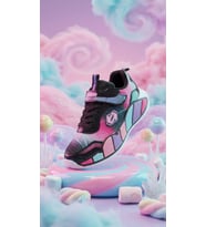 Günlük Unisex Çocuk Spor Ayakkabı Sneaker Cırtlı Rahat Hafif Konforlu Dayanıklı 02 (Siyah)