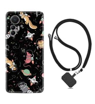 Xiaomi 12 Lite Kılıf Silikon Boyun Askılı İpli Desenli Silikon Planet Animals 1771