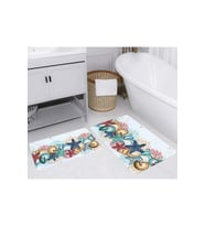 Rovigo Home Dijital Baskılı 2'li Banyo paspas Takımı RVG5237 (Mavi)