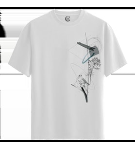 Flora Mecha - %100 Pamuklu Kadın Beyaz Tişört - Premium Quality