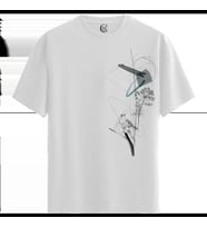 Flora Mecha - %100 Pamuklu Kadın Beyaz Tişört - Premium Quality (Siyah - Beyaz)