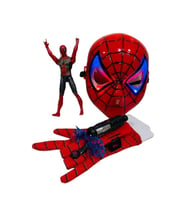 Ağ Atan Eldiven+ışıklı Maske+18 Cm Işıklı Figür 3 Lü Set Oyuncak