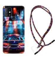 INFINIX Hot 8 9 10 11S Hot 10 Play 10T Kılıf Boyun Asklı Rasta Silikon Neon Cars 1724