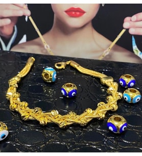 22 AYAR ALTINKAPLAMA KADIN GOLD ÖZEL TASARIM BİLEKLİK