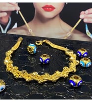 22 AYAR ALTINKAPLAMA KADIN GOLD ÖZEL TASARIM BİLEKLİK