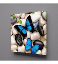 MAVİ KELEBEKLER KANVAS TABLO 30x30cm (Karışık)