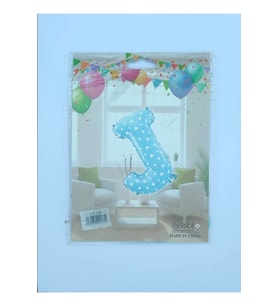 J Harf Mavi Yıldız Desenli Folyo Balon 26" inç 65 cm parti, doğum