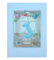 J Harf Mavi Yıldız Desenli Folyo Balon 26" inç 65 cm parti, doğum