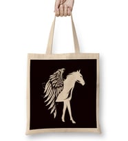 Horse Wings Bird Horseshoe Dressage Gallop Saddle Stable Bez Çanta Uzun Saplı