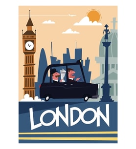 Londra Seyahat Posteri Tablo Ahşap Poster Dekoratif