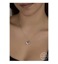 Ucarticaret S-warovski Crystal Taşlı Tektaş Gümüş Kadın Kolye