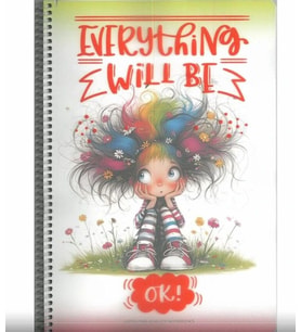 GIPTA "EVERYTHİNG WİLL BE OK" 80YP. PP KAPAK ÇİZGİLİ OKUL DEFTERİ