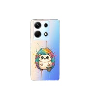 Infinix Note 30 ile Uyumlu Splash Kirpi Tasarımlı Şeffaf Silikon Kılıf