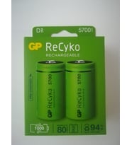 GP Batteries ReCyko 5700 D Boy Ni-Mh Şarjlı Pil, 1.2 Volt, 2'li Kart