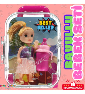 Anlily Küçük Bavullu Bebek - Barbie Chelsea Oyuncak Bebek - Barbie Bebek - Bebek Oyun Evleri İçin Be