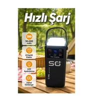 50.000 mAh Powerbank – 22,5 W Hızlı Şarj 4 Dahili Kablolu