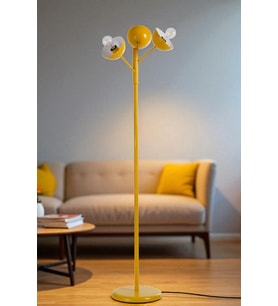 KÜRE 3 LÜ SARI LAMBADER METAL BAŞLIKLI