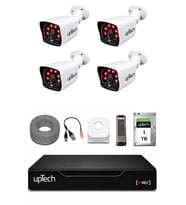 UPTECH 4 Kameralı Güvenlik Kamera Seti 2MP 1080P Full HD 6 Atom LED Gece Görüşlü 1 TB HDD 5525