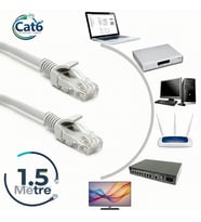 GABBLE CAT6 Yüksek Hızlı Ethernet Kablosu Gigabit İnternet Ağ Kablosu Tak Kullan 1.5 Metre